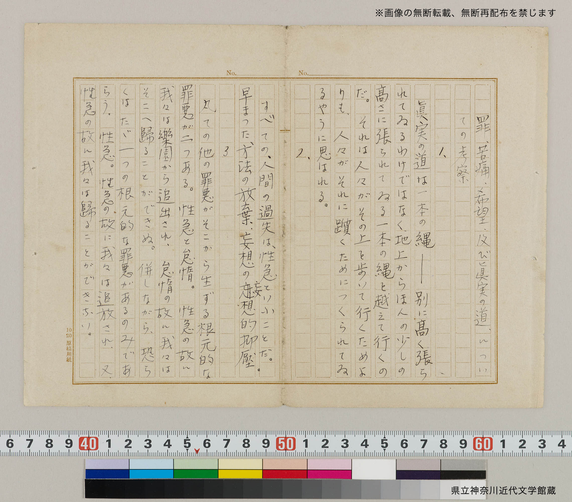 罪、苦痛、希望、及び真実の道、についての考察」（フランツ・カフカ作