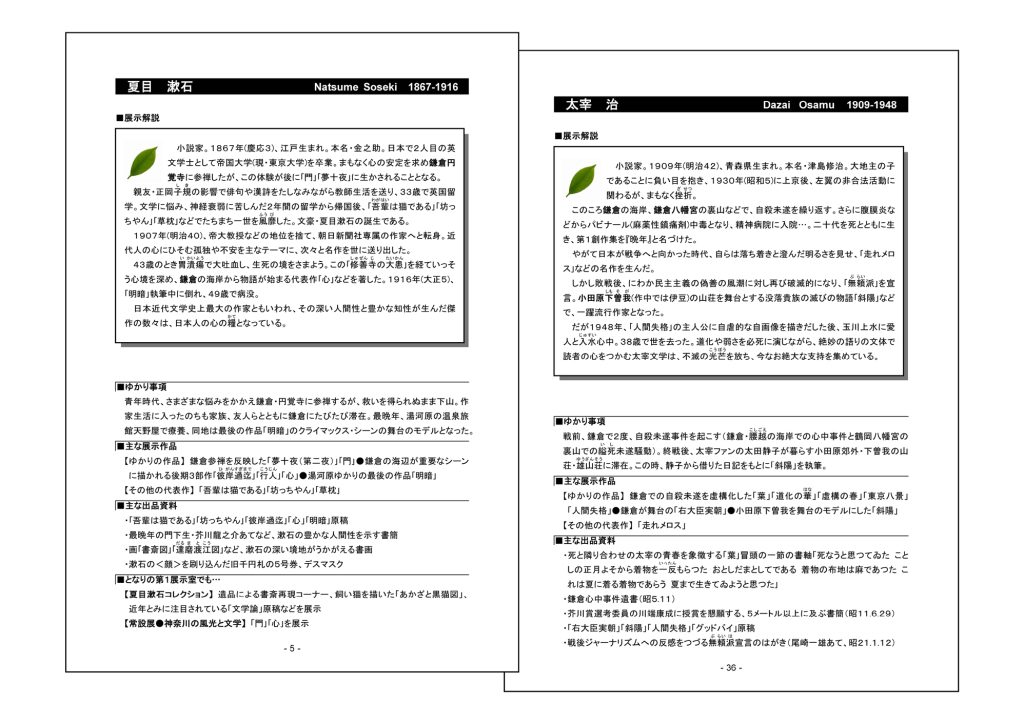 「文学の森へ」ガイドブック内容見本